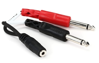 Hosa YMP-434 3.5 mm TRSF to Dual 1/4" TS Stereo Breakout Cable