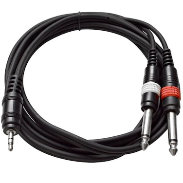 Seismic Audio - SAiTSY6-1/8 Stereo 3.5 mm to Dual 1/4" TS Splitter Cable - 6 Feet
