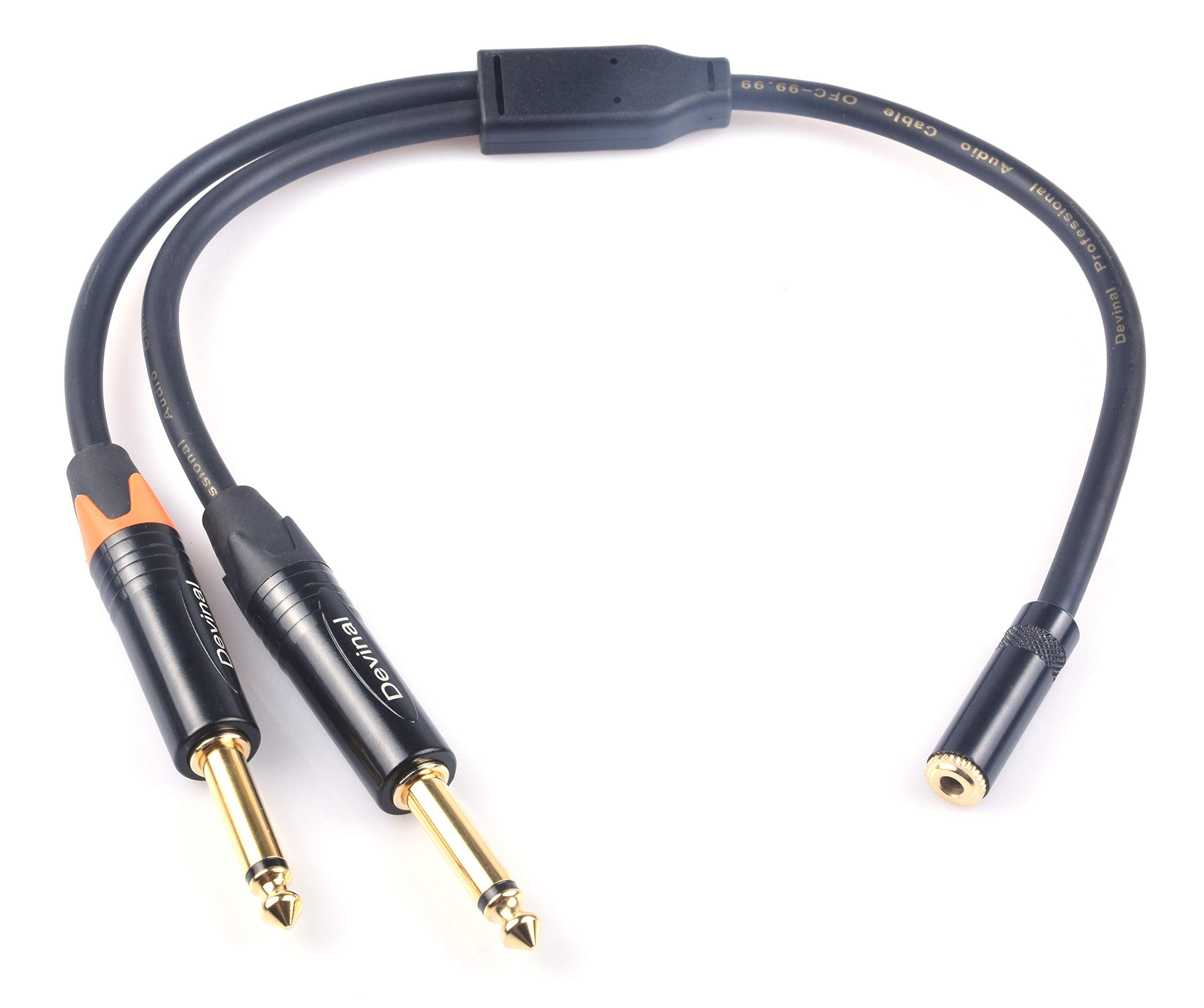devinal Devinal 3 To Dual 1 4 Y Splitter Cable 3.5 MM 1 FT