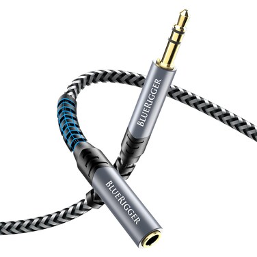 BlueRigger Headphone Extension Cable (6FT, 24K Gold Plated Jack, Hi-Fi Sound, 3.5mm Male to Female Stereo Audio Cable) &acirc;&euro;&ldquo; Aux Cord for iPod, Laptops, Smartphones, Speakers, Tablets, Home Car Stereo