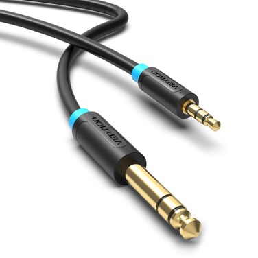 VENTION 3.5mm to 6.35mm Cable, 6.35mm 1/4" to 3.5mm 1/8" Adapter Male to Male TRS Stereo Audio Aux Jack Cable Gold Plated Compatible with Laptop, Smartphones, Home Theater Devices (6FT/2M)