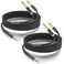 Yumiwoow 2Pack 10Ft 3.5mm 1/8" TRS to Dual 6.35mm 1/4" TS Mono Stereo Y-Cable Splitter Cord for Smartphone, Computer, CD Player, Speakers and Home Systems Amplifier