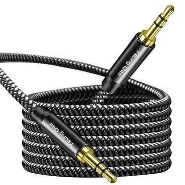 Aux Cord 1.5ft, 3.5mm Aux Cable - Nylon Braided Aux Audio Cable 3.5mm Male to Male AUX Cord Compatible with Car,Headphones, iPods, iPhones, iPads,Tablets,Laptops,Android Smart Phones&amp; More (1.5FT)