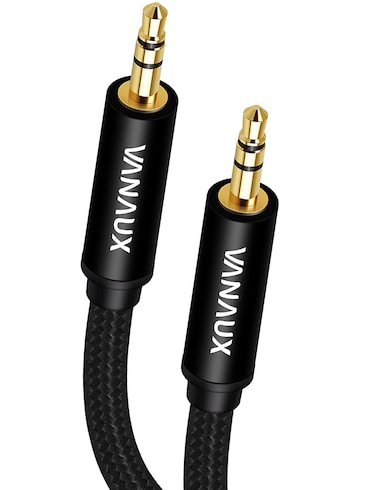 VANAUX 3.5mm Audio Cable Male to Male Stereo AUX Cable [24k Gold Plated,Superb Sound Quality] Auxiliary Cords for Car,Home Stereo,Tablet, Smartphone, Speaker and More (5Ft/1.5M)