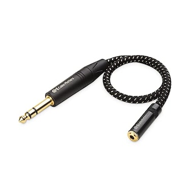 Cable Matters 6.35mm to 3.5mm Headphone Adapter Cable 1 ft, (1/4 Male to 1/8 Female, 3.5mm to 1/4 Adapter, AMP to Headphone Adapter Cable) in Black