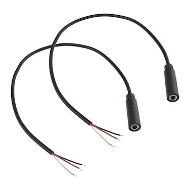 HAHIYO 3.5mm Female Jack Plug to Bare Wire Open End TRS 3 Pole Stereo 1/8" Connector Audio Cable Repair Easy Solder Stable Signal Sound No Snap Crackle Popping for Speaker Headphone Headset 2Pcs