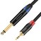 JOMLEY 1/4 Mono to 1/8 Stereo Cable, 3.5mm TRS Stereo to 1/4 inch TS Mono Cable, Quarter Inch to 1/8 inch Stereo Interconnect Adapter Cable - 6.6 ft