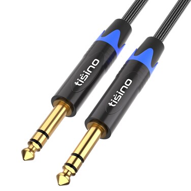 tisino 1/4 inch TRS Cable, Quarter inch 1/4 TRS to TRS Balanced Stereo Audio Cable Male to Male Pro Interconnect Cable, Nylon Braid - 10 FT