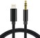 Aux Cord for iPhone, Lightning to 3.5mm Audio Nylon Braided Cable for iPhone 13 12 11 XS XR X 8 7 6 iPad iPod to Car/Home Stereo/Headphone/Speaker, Apple MFi Certified Headphone Jack Adapter (Black)