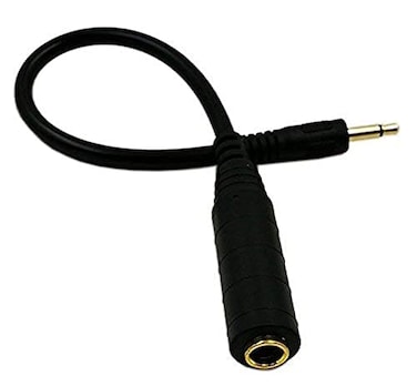 zdyCGTime CGTime Golden Plated 3.5mm Mono 1/8 inch Audio Male to 6.35mm 1/4 inch Female Jack Converter Cable Cord Adapter (25CM/10Inch)