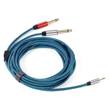 Hftywy 3.5 mm to 2 x 6.35 mm Cable 20ft 1/8 to 1/4 Stereo Cable 1/8 inch Male Stereo to Dual 1/4 Mono Male Audio Cable 3.5mm TRS to Dual 6.35mm TS Y Splitter Breakout Cord