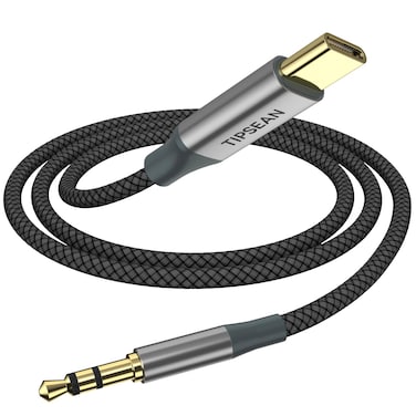 USB C to 3.5mm Audio Aux Jack Cable, Type C to 3.5mm Headphone Car Stereo Cord Compatible with iPhone 15 Pro Max 15 Plus, Samsung Galaxy S21~24 Note 20, Pixel 4 5 XL, iPad Pro (Black, 6.5Ft)