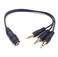 Haokiang 9 Inch 3.5mm (1/8") TRS Female Jack to 3X Male Plug Stereo Splitter Audio Cable, Gold-Plated (35F/3M)