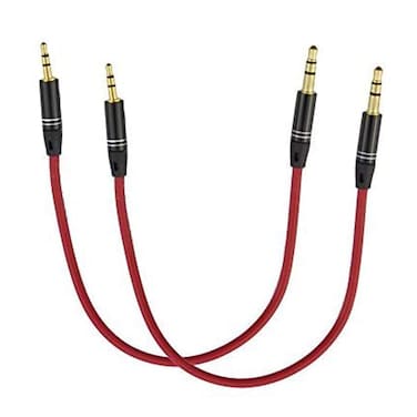 MMNNE 2Pack 8inch Gold Plated Design 3.5mm Male to 2.5mm Male Car Auxiliary Audio Cable Cord Headphone Connect Cable