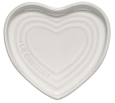 Le Creuset Stoneware Heart Shaped Spoon Rest, 5", White