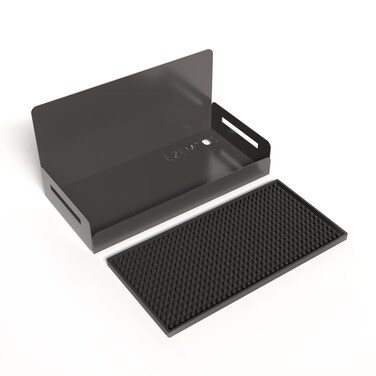 Ezemtos 2-Pack Magnetic Spice Rack for Refrigerator and Microwave - Portable 6" Deep Magnetic Shelves for Classroom Kitchen Garage - Strong Magnetic Hold, Metallic Gray, Max 20LB Capacity