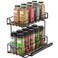 Simple Houseware 2-Tier Spice Rack Slide Out Wire Basket Drawer Organizer, Black