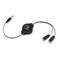 ReTrak Retractable 3.5mm Male to Dual 3.5mm Female Audio Cable (ETCableSPLIT)