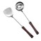 15 inch SUS304 Stainless Steel Wok Spatula &amp; Ladle,Specialty Chinese Household Wok Utensil Set,With Heat Resistant Wooden Handle &amp; Hanging Hole(15 inch 2 pcs set)