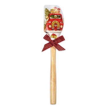 Brownlow Gifts Silicone Spatula, 12.5-Inch, Christmas Truck