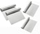 4 Pack Stainless Steel Food Scraper and Chopper Large Griddle Spatula Kitchen Tool Gadget,Multi-purpose Kitchen Utensil for Dough, Cake, Pizza