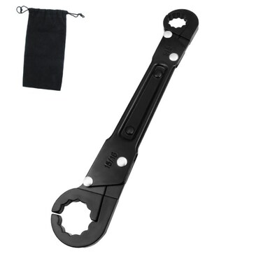 Dtructiew Angle Stop Tool, Double Tightening Socket Wrench, Plumbing Wrench Tool 5/16" And 5/8", for Professional Plumbers to Efficiently Install New Compression Angle Stops