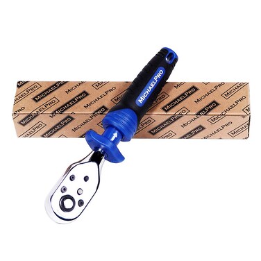 MICHAEL PRO MichaelPro MP001003 3/8 Inch Drive Ratchet Wrench Handle - Socket Change with 48 Tooth Durable Reversible Design - Pull Back Dual Action for Fast Removal or Fastener- 230mm