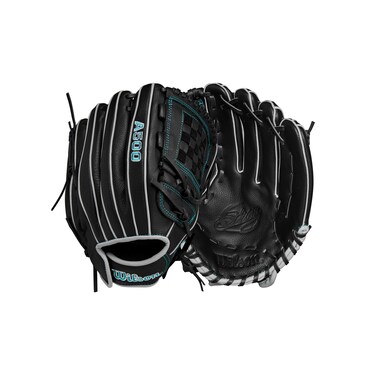 Wilson 2024 A500&acirc;&bdquo;&cent; Siren&acirc;&bdquo;&cent; 12&acirc;&euro; Youth Infield Fastpitch Softball Glove - Left Hand Throw, Black/Teal