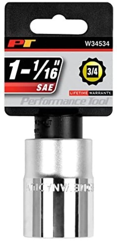 Performance Tool W34534 3/4-Inch Drive 12-Point SAE Standard Socket, 1-1/16-Inch