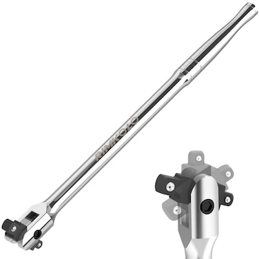 RIMKOLO Dual Drive Breaker Bar 1/2" and 3/8" Drive, 16-Inch 360&Acirc;&deg; Rotatable Head Breaker Bars with Spring-loaded Detent Ball