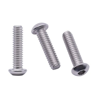 RoyceMart #10-32 x 3/4" (50 Pack) Hex Socket Button Head Cap Screws Bolts, Allen Socket Drive, 304 Stainless Steel 18-8, Bright Finish, Full Machine UNF Threads