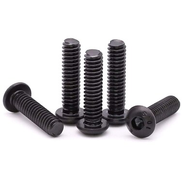RoyceMart 1/4-20 x 1-1/4 inch Button Head Socket Head Cap Screws, Grade 10.9 Alloy Steel, Allen Hex Drive, Full Machine Thread, Black Oxide Finish, 25 PCS