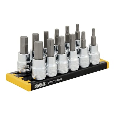 DEWALT 3/8 DRIVE, SAE &amp; MM HEX SOCKET SET, 12PC (DWMT17002)