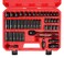 EACELIY 46pcs 3/8" Socket Set, Drive Impact Socket Set, SAE/Metric, Deep &amp; Shallow, Cr-V Steel, 6 Point and 12 Point Sockets with 72-Teeth Reversible Ratchet