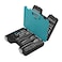 HB 120-Tooth Offset Reversible Ergonomic Ratchet Handle 1/2-Inch 3/8-Inch 1/4-Inch Drive, Made in Taiwan, with compact tool storage 169-piece Socket set AKM002-U