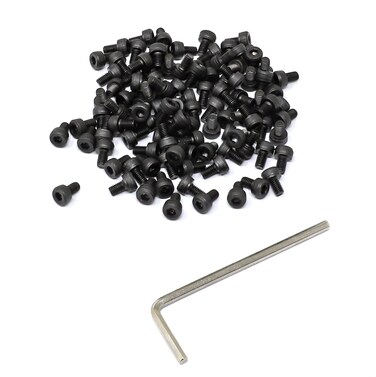 iexcell 100 Pcs M3 x 5mm Thread Pitch 0.5 mm Alloy Steel 12.9 Grade Hex Socket Head Cap Screws Bolts Kit, Black Oxide Finish