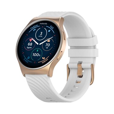 Motorola Moto Watch 120 - Premium Smartwatch for Women with AMOLED Display, 10-Day Battery, Heart Rate &amp; SpO2 Tracking, Fitness &amp; Health Monitoring, Compatible with Android and iPhone - Rose Gold