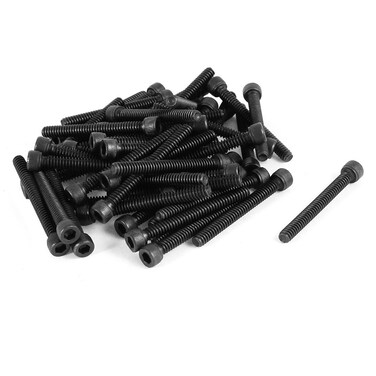 uxcell 50 Pcs 12.9 Alloy Hex Key Socket Head Knurled Cap Screws Bolts UNC 6#-32x1-1/4