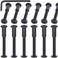 Mardatt 12Sets M6x50mm Black Hex Socket Cap Bolts and Barrel Nuts, Crib Bolts Flat Head Binding Bolt Screw Post for Belt Buckle Leather Furniture