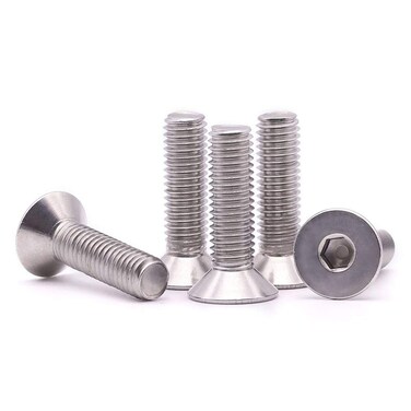 5/16-18 x 2 inch Flat Head Socket Cap Screws 10 PCS, Countersunk Head, Allen Hex Drive, 304 Stainless Steel 18-8, Full Machine Thread, Bright Finish