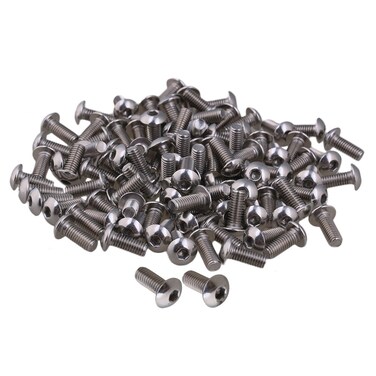 100pcs Stainless Steel Button Head Hex Socket Cap Bolts Screw Nut Metric (M6x12mm)