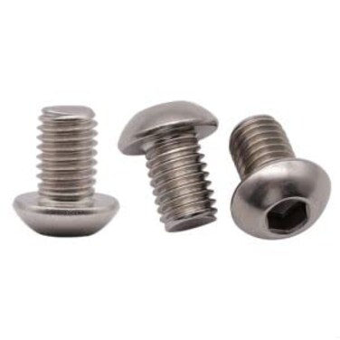 RoyceMart M5 x 10 mm (100 Pack) Hex Socket Button Head Cap Screws Bolts, Allen Socket Drive, 304 Stainless Steel 18-8, Bright Finish, Full Thread, Machine Thread