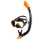 Seavenger Aviator Mask and Snorkel   Snorkeling Set with Dry Top   Men and Women (Black Silicone Orange)