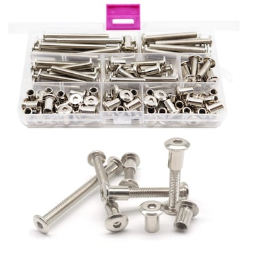 binifiMux 50-Pack Rivet Hex Socket Head Cap Countersunk Bolt and Barrel Nut, M6x20mm/ M6x30mm/ M6x40mm/ M6x50mm/ M6x60mm Bolt