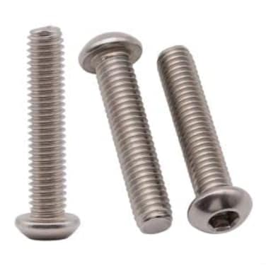 RoyceMart M5 x 50 mm (25 Pack) Hex Socket Button Head Cap Screws Bolts, Allen Socket Drive, 304 Stainless Steel 18-8, Bright Finish, Full Thread, Machine Thread