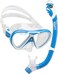 Cressi Pegaso &amp; Iguana Dry Mask &amp; Snorkel Kits, Blue/White