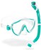 Cressi Tinetto &amp; Iguana Dry Mask &amp; Snorkel Kits, Aqua Green/White