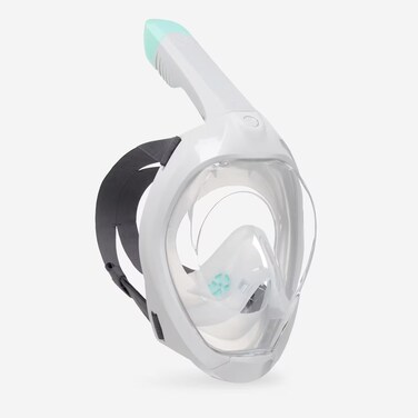 SUBEA TRIBORD Easybreath 500 Full Face Snorkeling Mask (2024 Version) with Dry-top Release, Panoramic 180&Acirc;&ordm; View, Anti-Fog. Includes a Large Microfiber Cloth 6.6" x 5,7" (Gray, S/M)