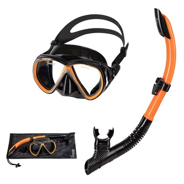 Seavenger Hanalei Snorkel and Anti-Fog Mask Set (Orange Peel)