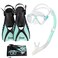 Seavenger Hanalei Anti-Fog 4-Piece Snorkeling Set (Mint, Large)